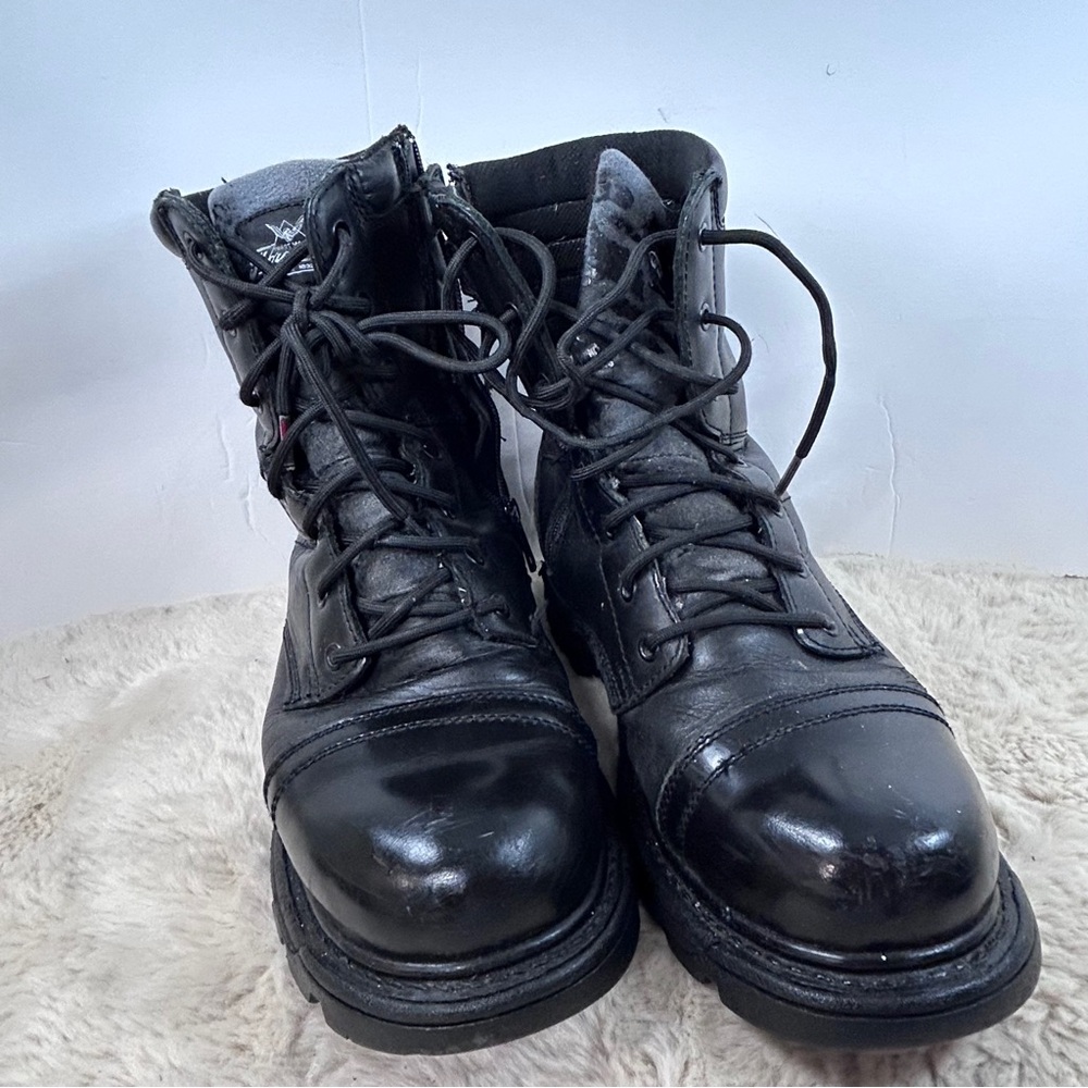 Thorogood Polished Black Leather Boots with Classic Design V Series